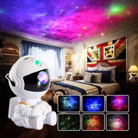 Lampara Proyector Astronauta Galaxy
